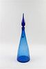 * A Large Blue Glass Decanter