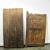 * A Pair of Carved Wood Doors Height of tallest 58 inches.