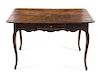 * A Provincial Style Side Table Height 26 1/2 x width 45 3/4 x depth 31 1/2 inches.