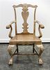 * A Queen Anne Style Painted Armchair Height 43 inches.