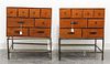 * A Pair of Japanese Style Tansu Height of chests 17 1/4 x width 24 x depth 18 1/2 inches.