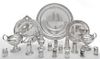 A Collection of Silver Table Articles, , comprising three platters, a creamer, a sugar, nine small casters and five weighted