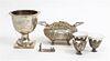 A Collection of Silver Table Articles, Various Makers, comprising a German silver reticulated basket, three demitasse cups, a