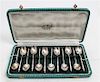 * A Set of Twelve French Silver-Plate Coffee Spoons, Societe Francaise d'Alliages et de Metaux, Early 20th Century, having a
