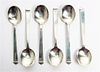 A Set of Six American Silver Soup Spoons, Tiffany & Co., New York NY, Hampton pattern.