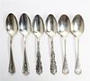 A Collection of American Silver Serving Spoons, Various Makers, comprising a set of six R. Wallace & Son Mfg. Co., Waverly pa