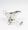 * An American Silver Gravy Boat, Gorham Mfg. Co., Providence, RI, together with two silver spoons