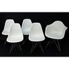 Set of Five (5) Eames Design by Herman Miller Molded Plastic Shell Chairs With Chrome Base.