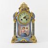 Antique Sevres Style Bronze Mounted, Cloisonné,  Porcelain Mantel Clock.