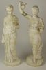 Pair 19/20th Century Classical Carved Alabaster Figurines. Signed A. Gemmoy?