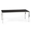 Glass-Top Dining Table with Polished Aluminum Legs