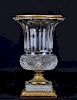French Crystal & Ormolu Bronze Mounted Urn