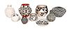 Nine Miniature Acoma Pots Height of tallest 2 1/4 inches