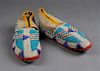 A Pair of Sioux Fully Beaded Moccasins Length 9 3/4 inches