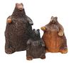 Three Navajo Ceramic Bear Sculptures Louise Goodman (Navajo, b. 1937) Height of tallest 10 inches