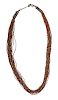 A Fine Twenty-Five-Strand Southwestern Heishi Bead Necklace Length 26 inches