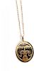 A Hopi 14 Karat Yellow Gold and Diamond Pendant, Victor Coochwytewa (1922 - 2011) Height of pendant with bale 1 1/4 x width 3