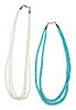 Two Southwestern Graduated Heishi Necklaces Length of first 23 inches.