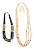Four Santo Domingo Necklaces Length of first 26 inches.