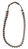 A Southwestern Style Silver Bead Necklace Length 20 inches with a 4 inch extender.