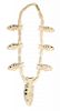 An Elk Bone and Abalone Fish Motif Necklace, Patty Fawn Length 24 inches; height of pendant 4 1/4 inches.