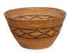 A Large California Mission Basketry Bowl Height 10 x diameter 18 inches.