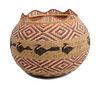 A Possible Nuu-chah-nulth Basket Height 8 1/2 x diameter 10 1/2 inches.