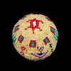 A Sioux Beaded Hide Ball Circumference 9 inches.