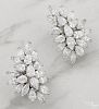 Platinum and diamond earrings