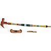 Plains Beaded Pipe Stem with Hammer-shaped Catlinite Bowl, PLUS
