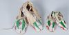Sioux Beaded Hide Moccasins, Adult and Child's