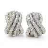 Approx. 4.89 Carat Pave Set Round Brilliant Cut Diamond and 18 Karat White Gold Earrings.