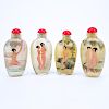Collection of Four (4) Chinese Reverse Painted Glass Snuff Bottles.