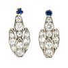 14k sapphire studs/white gold diamond earring jackets.