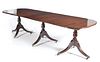 English three pedestal mahogany dining table, 19th c