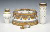 French porcelain: Chantilly desk set and Sevres bottles