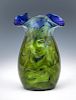 Loetz Titania art glass vase with ruffle rim