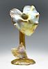 Loetz iridescent "Jack-in-the-Pulpit" art glass vase, 12"