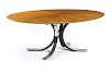 Mid century Osvaldo Borsani walnut "Sunburst" dining table
