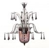 Venetian glass chandelier, smoky & clear glass,  30"t