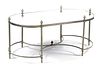 Paul Marra polished nickel and mirror oval cocktail table