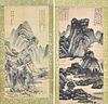 Lot of Two Chinese Landscape Hanging Scrolls.