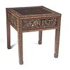 Chinese carved and lacquered table, 28"sq