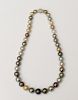 SOUTH SEA CULTURED PEARL NECKLACE WITH DIAMOND CLASP