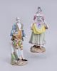 PAIR OF CONTINENTAL PORCELAIN FIGURES OF A GIRL AND A YOUNG MAN