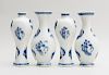 CHINESE EXPORT FOUR-PIECE BLUE AND WHITE PORCELAIN GARNITURE