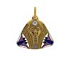 Art Deco Egyptian 20k Gold Platinum Enamel Pendant