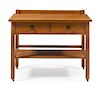 * Arts and Crafts, FIRST QUARTER 20TH CENTURY, an oak server, having a rectangular top over two drawers raised on squared leg