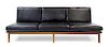* Florence Knoll (American, b.1917), KNOLL, c.1955, a leather upholstered sofa