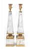 Hollywood Regency, MID 20TH CENTURY, a pair of obelisk lamps